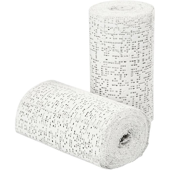 Gipsbind, L: 2,7 M, B: 10 cm, hvit, 2 rl./ 1 pk.