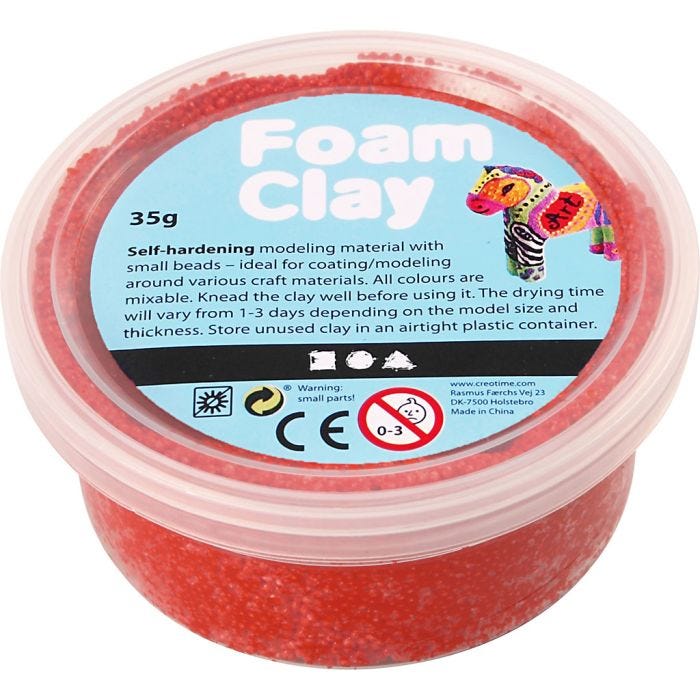 Foam Clay® , rød, 35g/ 1 boks