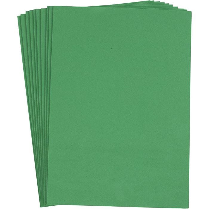 EVA-skum, A4, ark 210x297 mm, tykkelse 2 mm, mørk grønn, 10ark/ 1 pk.