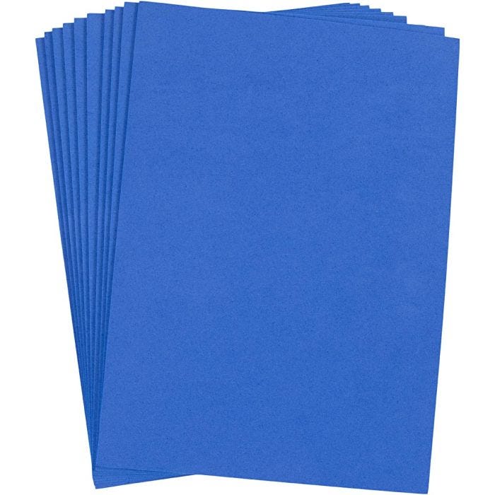 EVA-skum, A4, ark 210x297 mm, tykkelse 2 mm, mørk blå, 10ark/ 1 pk.
