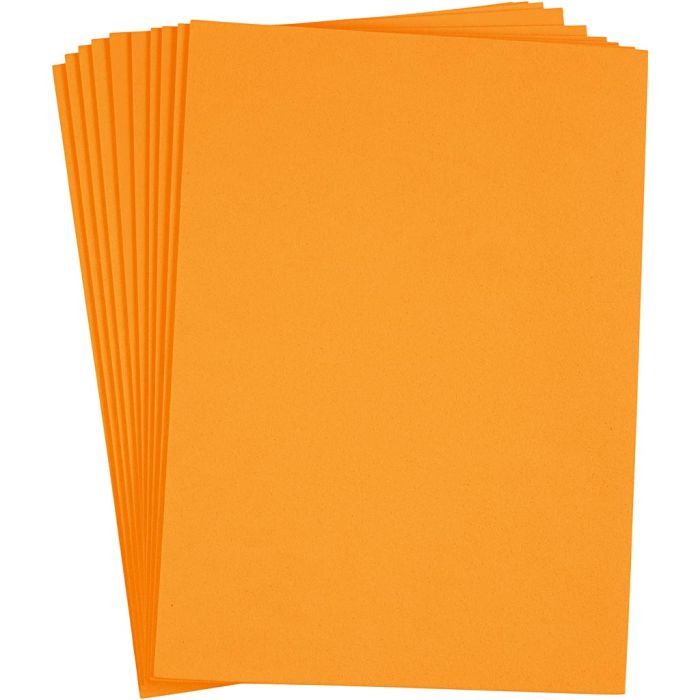 EVA-skum, A4, ark 210x297 mm, tykkelse 2 mm, orange, 10 ark/ 1 pk.