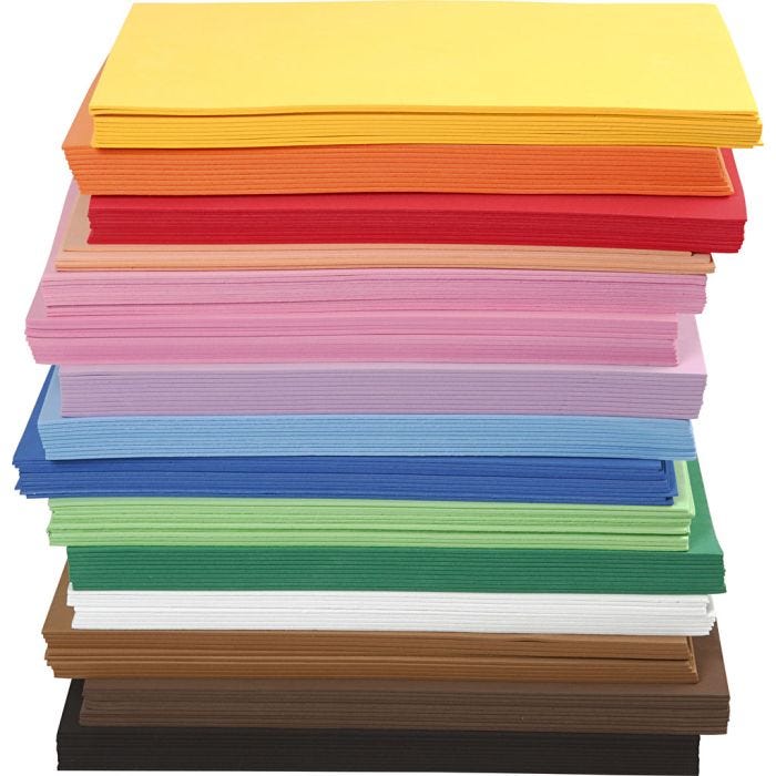 EVA-skum, A4, ark 210x297 mm, tykkelse 2 mm, 15x10 ark/ 1 pk.