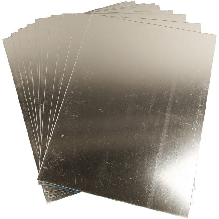 Speilplast, ark 29,5x21 cm, tykkelse 1,1 mm, 10 ark/ 1 pk.