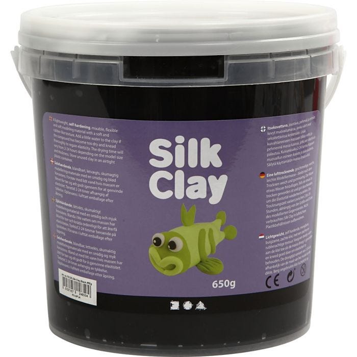 Silk Clay®, svart, 650 g/ 1 spann