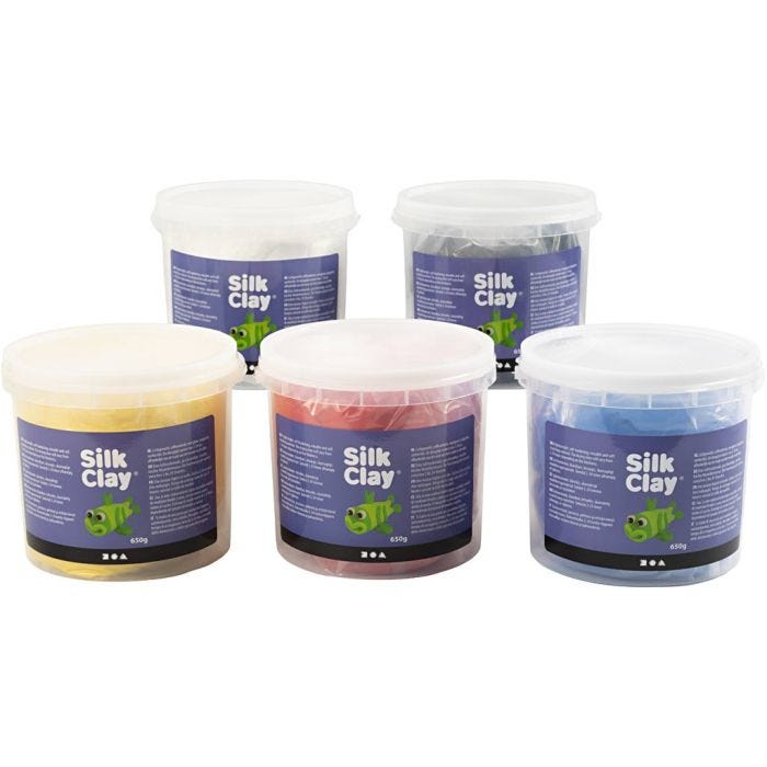 Silk Clay®, primær farger, 5x650 g/ 1 pk.