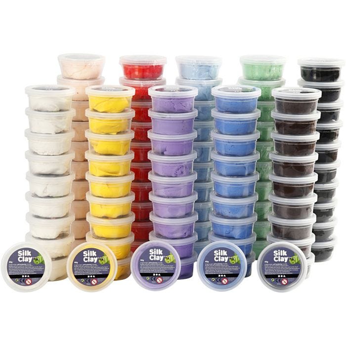 Silk Clay®, ass. farger, 10boks/ 1 pk.