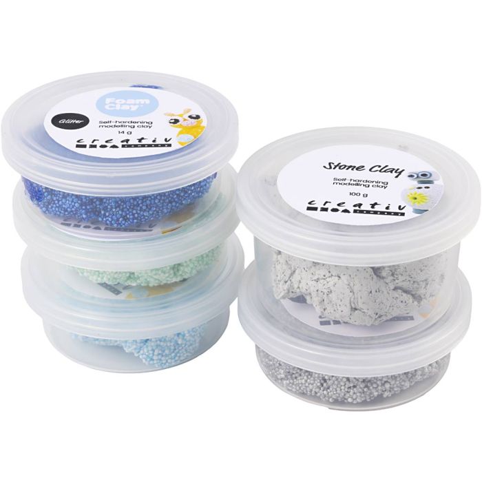 Stone Clay Mix, blå/grønn harmoni, 1 pk.