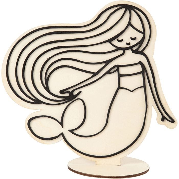 Dekorasjonsfigur, havfrue, H: 18 cm, 1 stk.