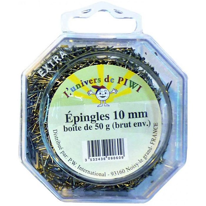 Sølvstift for paljetter, str. 10 mm, 50 g/ 1 pk.