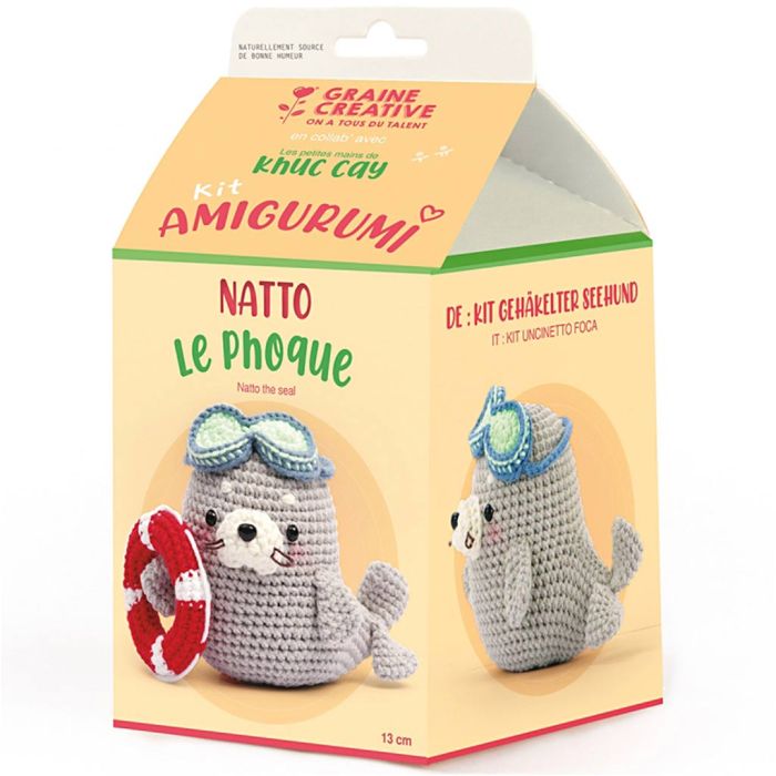 Amigurumi Crochet Kit, Natoo the Seal, str. 13 cm, 1 pk.