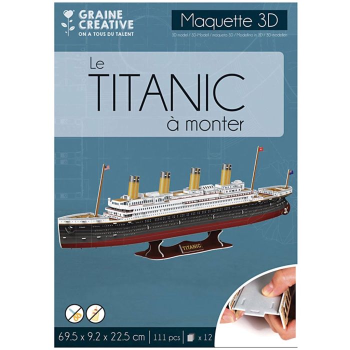 3D-modell puslespill, Titanic, str. 69,5x9,2x22,5 cm, 1 pk.
