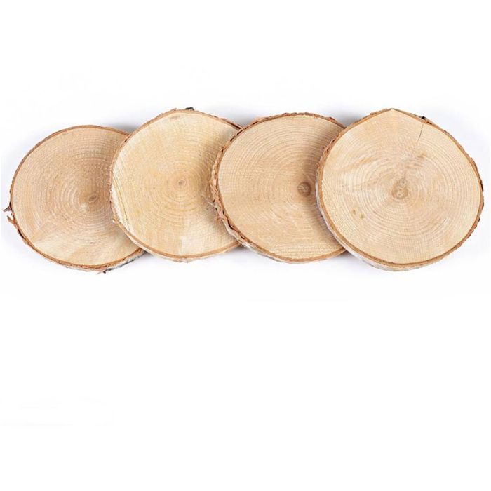 Tømmerstokker av tre, str. 7+10 cm, 4 stk./ 1 pk.