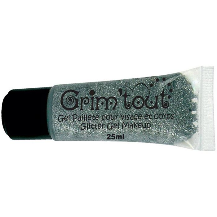 Ansiktsmaling glittergel, sølv, 25 ml/ 1 boks