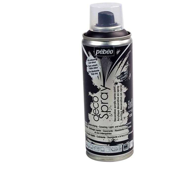 DecoSpray spraymaling, matt, svart, 200 ml/ 1 boks