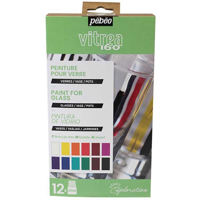 Exploration Box, Glassmaleri, ass. farger, 12x20 ml/ 1 pk.