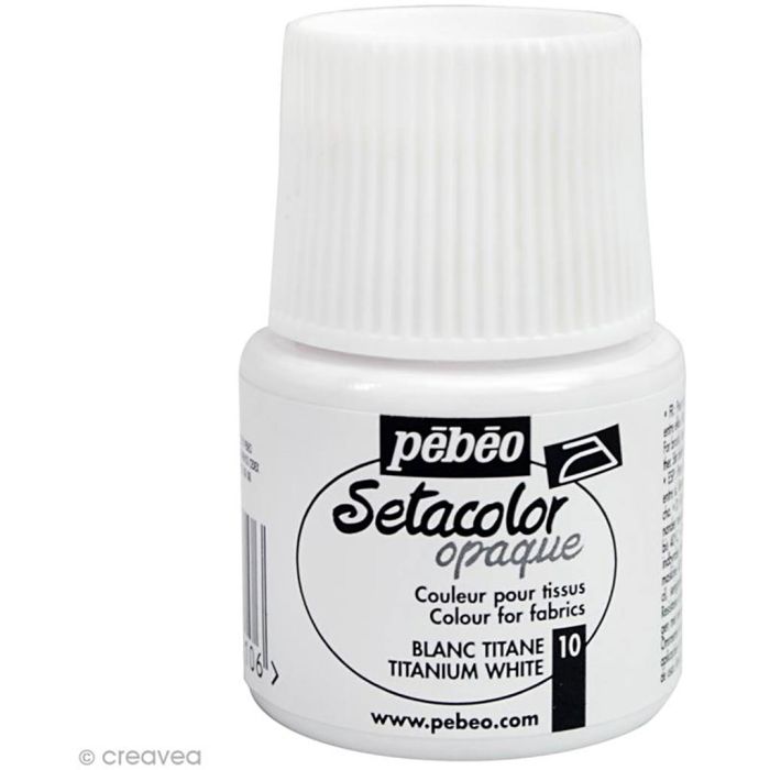 Pébéo Setacolor tekstilmaling, hvit, 45 ml/ 1 fl.