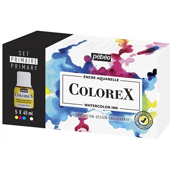 Colorex akvarellfargesett, primær farger, 5x45 ml/ 1 pk.