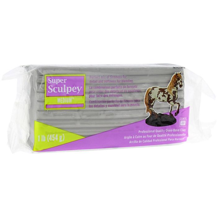 Super Sculpey Firm Pasta, grå, 454 g/ 1 pk.