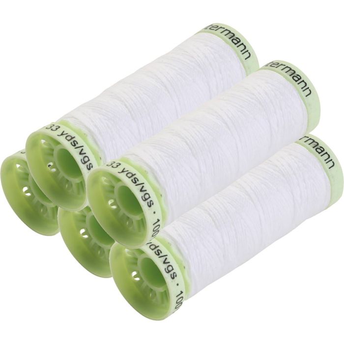 Knapphulls tråd, hvit, 5x30 m/ 1 pk.