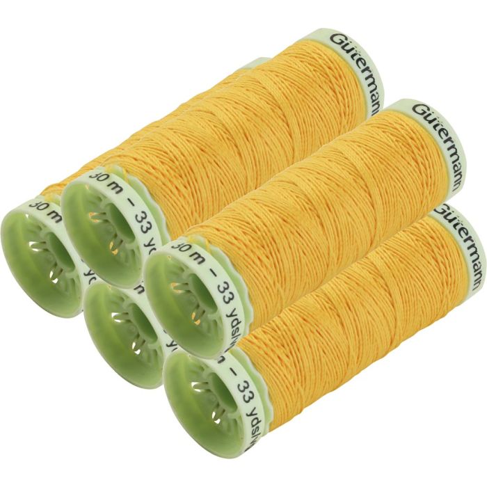 Knapphulls tråd, gul, 5x30 m/ 1 pk.