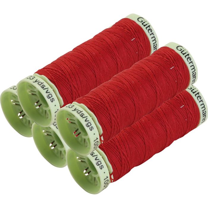 Knapphulls tråd, rød, 5x30 m/ 1 pk.