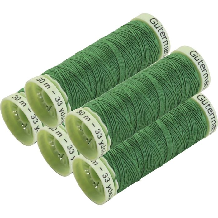 Knapphulls tråd, grønn, 5x30 m/ 1 rl.