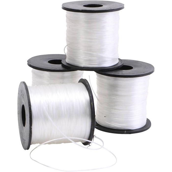 Flat elastisk perletråd, 100 m/ 1 rl.