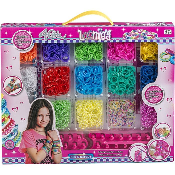 Vev for å lage gummistrikksmykker, 2800 stk./ 1 pk.