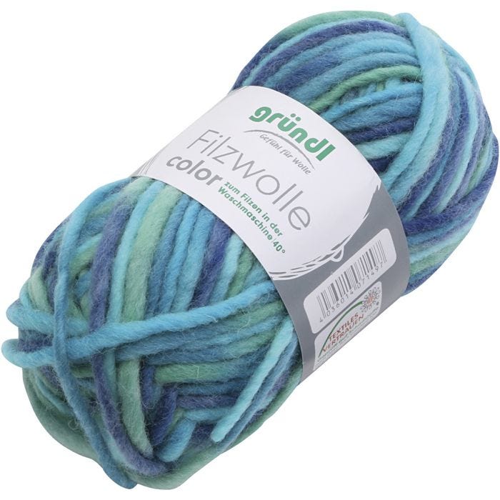 Kraftig ullgarn, turkisblå, 50 g/ 1 nst.