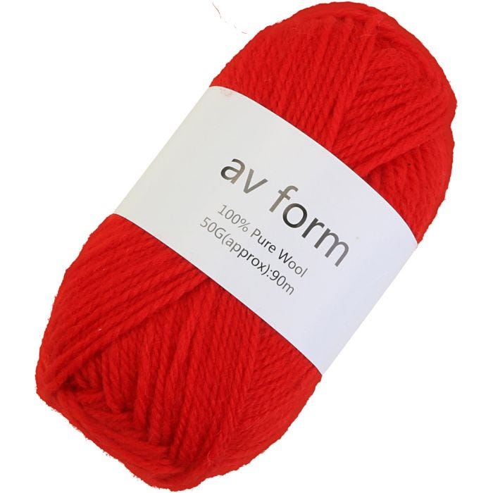 Ullgarn, rød, 50 g/ 1 stk.