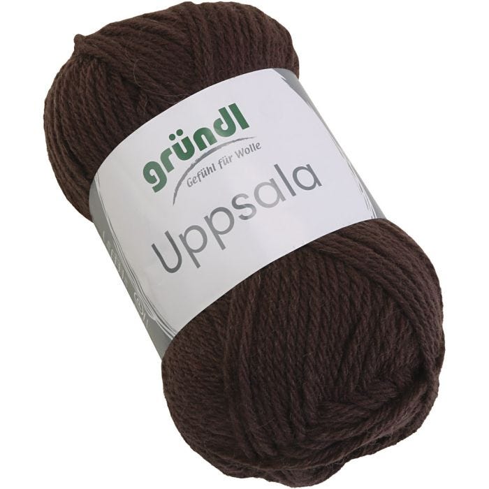 Ullgarn, L: 125 M, brun, 50 g/ 1 stk.