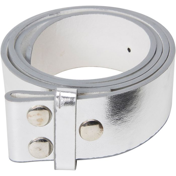 Belte uten spenne, L: 100 cm, B: 4 cm, sølv, 6 stk./ 1 pk.