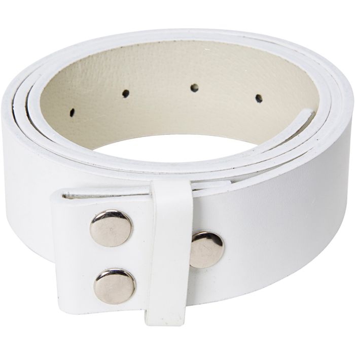 Belte uten spenne, L: 100 cm, B: 4 cm, hvit, 6 stk./ 1 pk.
