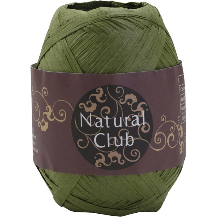 Raffia papirgarn, grønn, 75 m/ 1 stk.
