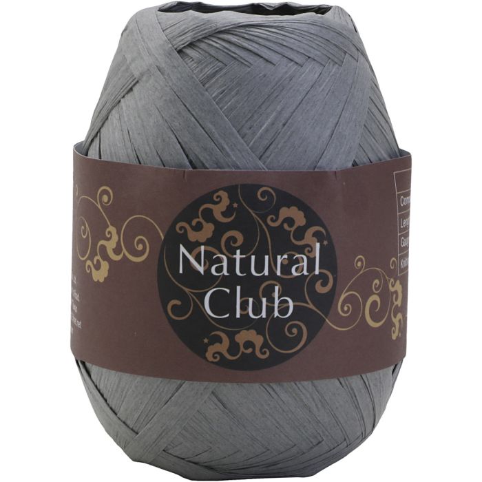 Raffia papirgarn, grå, 75 m/ 1 stk.