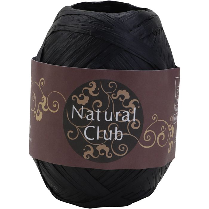Raffia papirgarn, svart, 75 m/ 1 stk.