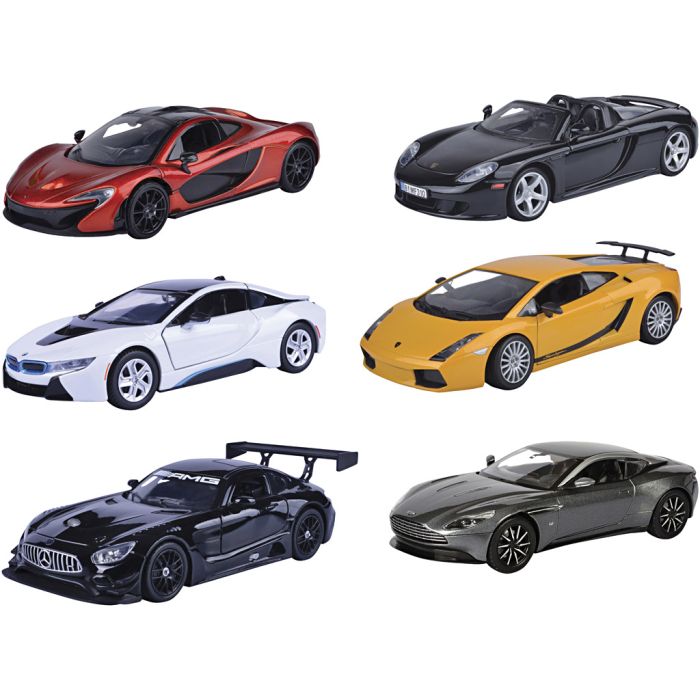 Metallbiler, str. 18 cm, 6 stk./ 1 sett