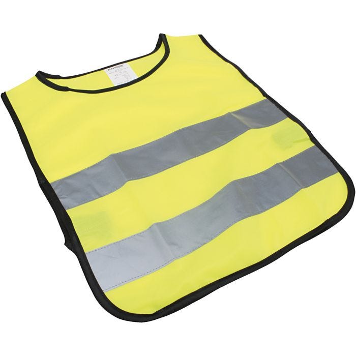 Refleksvest, 44 cm, 36 cm, 1-4 år, gul, 1 stk.