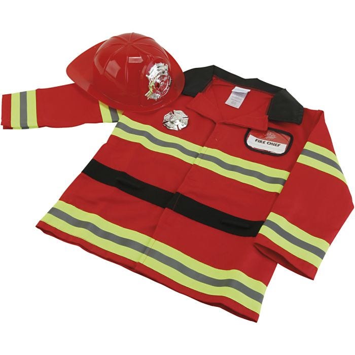 Brannmanns-utkledning, 5-6 år, 1 stk.