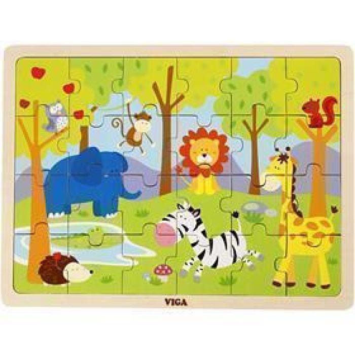 VIGA Trepuslespill, safaridyr, str. 30x22,5 cm, 24 brikker, 1 stk.