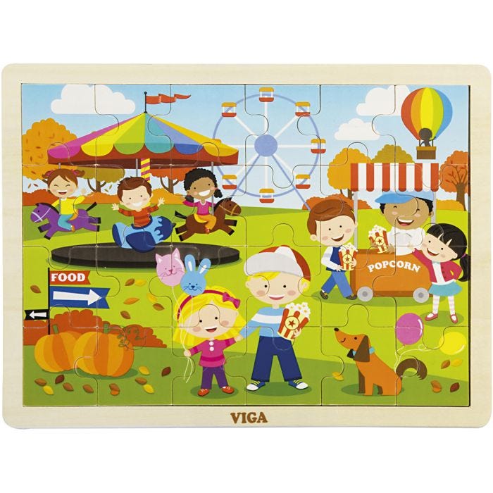 VIGA trepuslespill årstider, høst, str. 30x22,5 cm, 24 brikker, 1 stk.