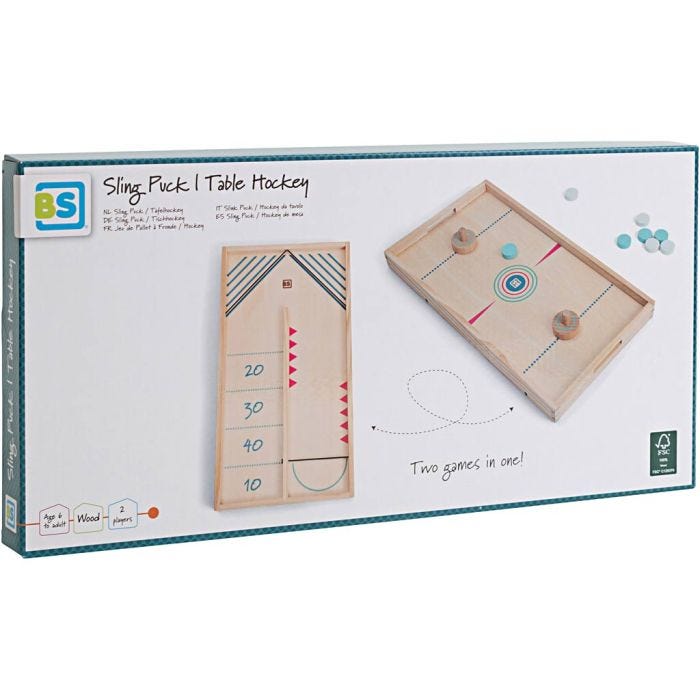 Sling Puck og bordhockey , H: 3 cm, L: 39 cm, B: 21 cm, 13 deler/ 1 pk.