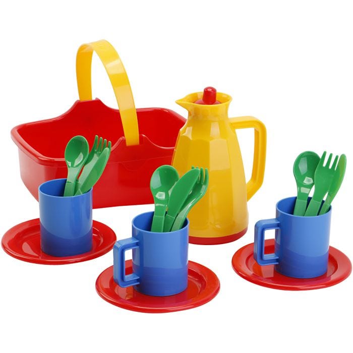 dantoy Piknikksett i kurv, L: 23 cm, 17 stk./ 1 pk.