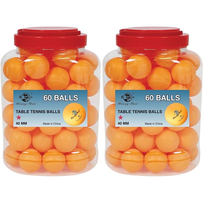 Bordtennisballer, dia. 40 mm, orange, 120 stk./ 1 pk.