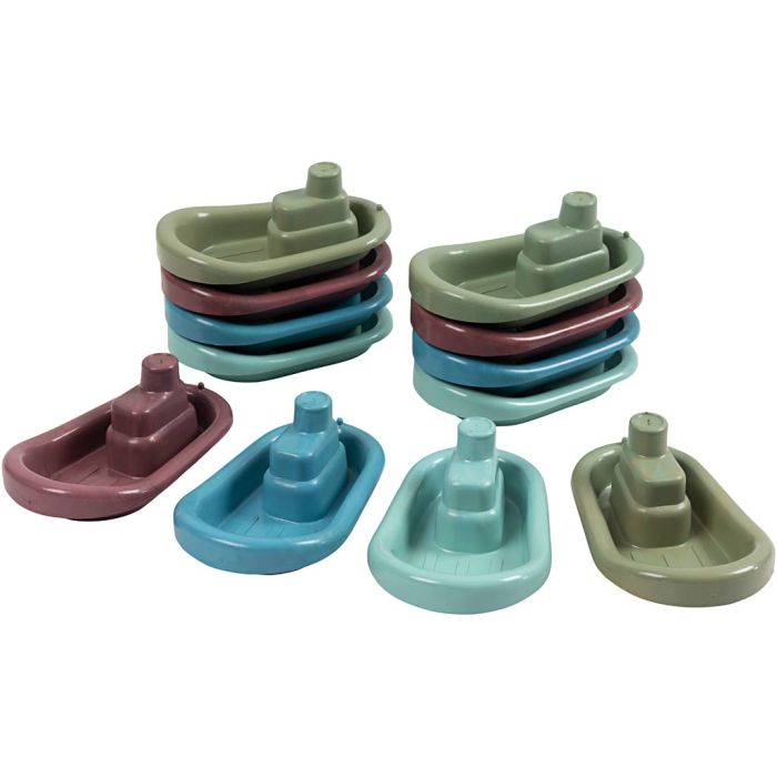 dantoy Blue Marine Toys Båter av plast, str. 15x12,5x9,5 cm, 12 stk./ 1 pk.