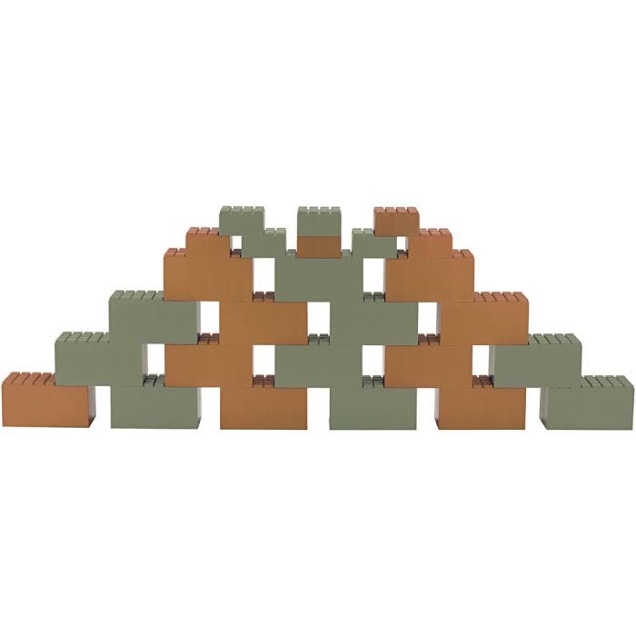 dantoy Store Byggesteiner, str. 30x15,9 - 15x8,5 cm, grønn, orange, 26 stk./ 1 pk.