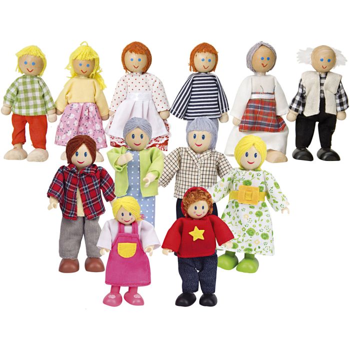 Dukkefamilie, str. 7-13 cm, 12 stk./ 1 pk.