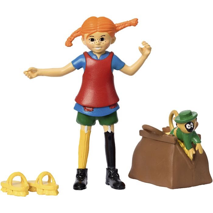 Pippi Langstrømpe figursett, 8 cm, 1 stk.