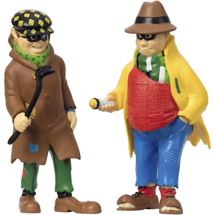 Dunder-Karlsson og Blom figurer, str. 10 cm, 2 stk./ 1 sett