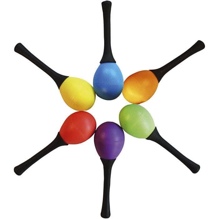 Chicken maracas, str. 13 cm, 2 stk./ 1 sett